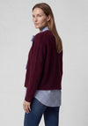 Rabe Knitted Open Cardigan, Burgundy