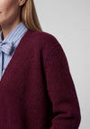 Rabe Knitted Open Cardigan, Burgundy
