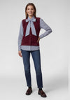 Rabe Textured Button Up Waistcoat, Burgundy