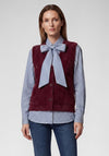 Rabe Textured Button Up Waistcoat, Burgundy