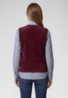 Rabe Textured Button Up Waistcoat, Burgundy