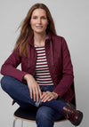 Rabe Quilted Mixed Textured Coat, Burgundy
