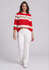 Rabe Striped with Rhinestone Detail Jumper, Red Multi