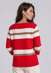 Rabe Striped with Rhinestone Detail Jumper, Red Multi