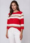 Rabe Striped with Rhinestone Detail Jumper, Red Multi