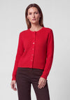 Rabe Ribbed with Button Placket Cardigan, Red