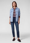 Rabe Button Up Front with Faux Pockets Jacket, Blue