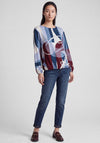 Rabe Geo Graphic Print Elastic Hem Top, Blue
