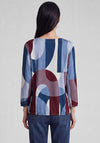 Rabe Geo Graphic Print Elastic Hem Top, Blue