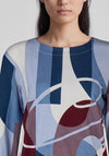 Rabe Geo Graphic Print Elastic Hem Top, Blue