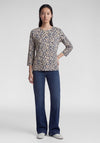Rabe Love Heart Print Top, Navy Multi