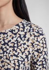Rabe Love Heart Print Top, Navy Multi