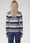 Rabe Striped Colour Block Polo Top, Navy