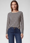 Rabe Light Knit Striped Jumper, Beige and Navy