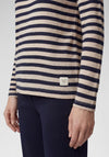 Rabe Light Knit Striped Jumper, Beige and Navy