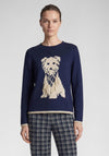 Rabe Knitted with Dog Print Jumper, Navy Multi