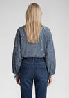 Rabe Floral Striped V-Neck Blouse, Blue Multi