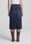 Rabe Frayed Hem Midi Denim Skirt, Blue
