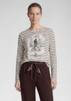 Rabe Striped with Rhinestone Detail Top, White Multi