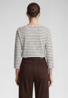 Rabe Striped with Rhinestone Detail Top, White Multi