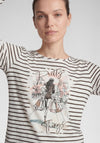 Rabe Striped with Rhinestone Detail Top, White Multi