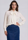 Rabe High Neckline with Tie Detail Blouse, Cream