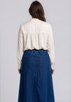 Rabe High Neckline with Tie Detail Blouse, Cream