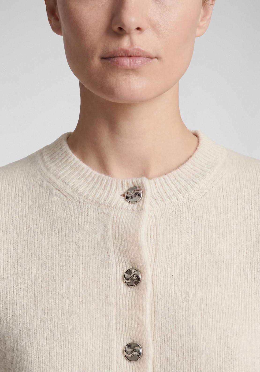 Rabe Textured Button Up Cardigan, Off-White - McElhinneys