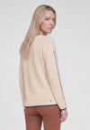 Rabe Mesh with Graphic Print Top, Beige Multi