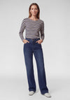 Rabe Striped Cotton-blend Top, Navy and Pale Yellow
