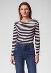 Rabe Striped Cotton-blend Top, Navy and Pale Yellow