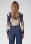 Rabe Striped Cotton-blend Top, Navy and Pale Yellow