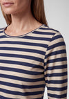 Rabe Striped Cotton-blend Top, Navy and Pale Yellow