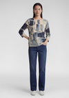 Rabe Abstract Print with Rhinestone Detail Jumper, Navy Multi
