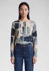 Rabe Abstract Print with Rhinestone Detail Jumper, Navy Multi