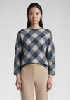 Rabe Plaid Print Top, Navy Multi