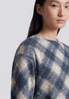 Rabe Plaid Print Top, Navy Multi