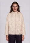 Rabe Quilted with Hood Waterproof Coat, Cream