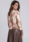 Rabe Skyscraper Print Round Neck Top, Beige Multi