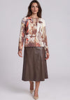 Rabe Skyscraper Print Round Neck Top, Beige Multi