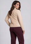 Rabe Mixed Fabric High Neck Jacket, Beige