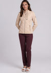 Rabe Mixed Fabric High Neck Jacket, Beige