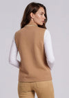 Rabe High Neckline with Pockets Gilet, Tan