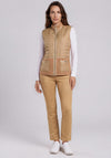 Rabe High Neckline with Pockets Gilet, Tan