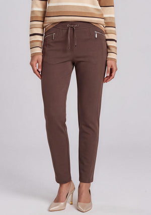 Rabe Slim Fit Causal Trousers, Brown