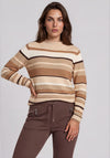Rabe Knitted Striped Jumper, Beige Multi