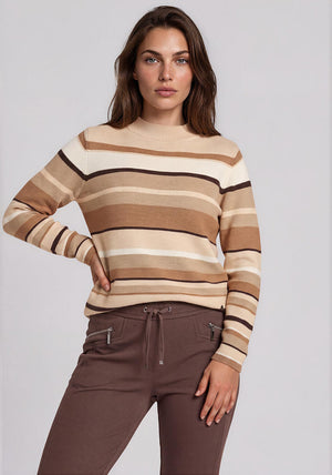 Rabe Knitted Striped Jumper, Beige Multi