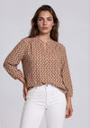 Rabe Geometric Print Blouse, Brown Multi