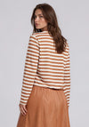 Rabe Striped Basic Top, Tan and White