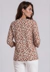 Rabe Love Heart Print Top, Brown Multi